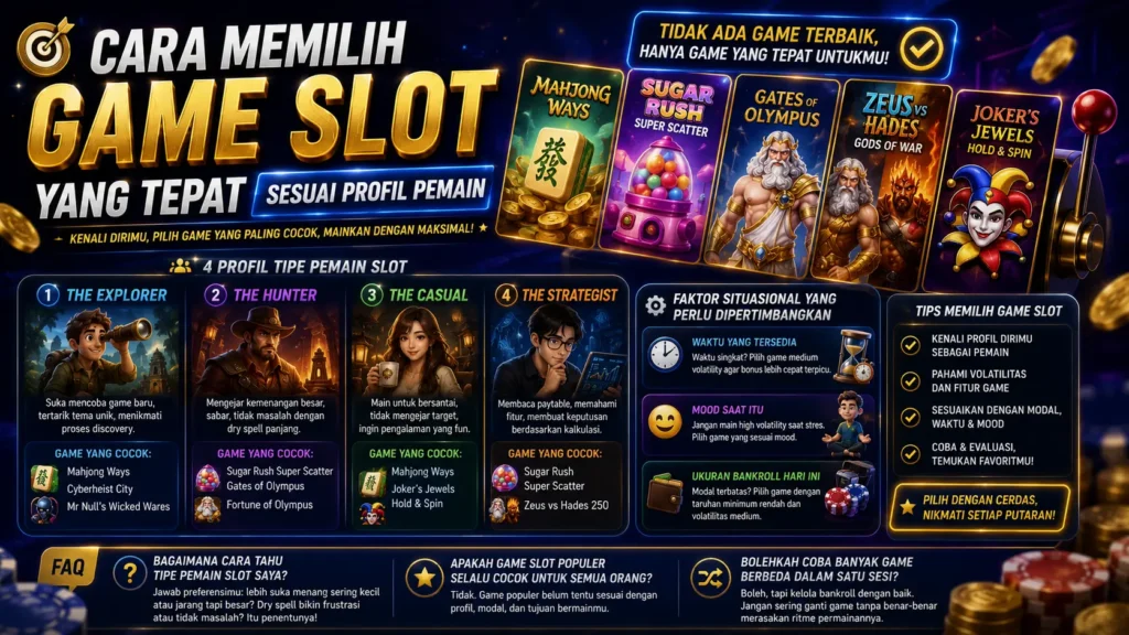 Cara Memilih Game Slot yang Tepat Sesuai Profil Pemain