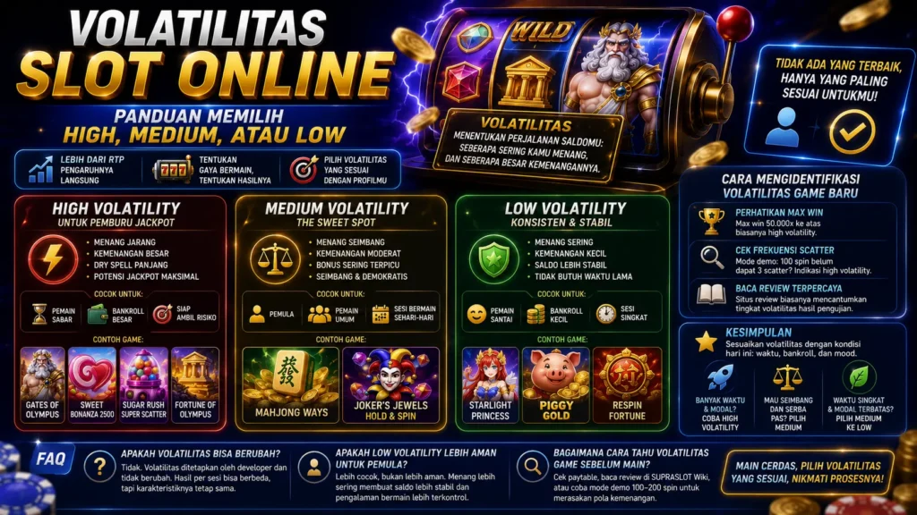 Volatilitas Slot Online: Panduan Memilih High, Medium, atau Low