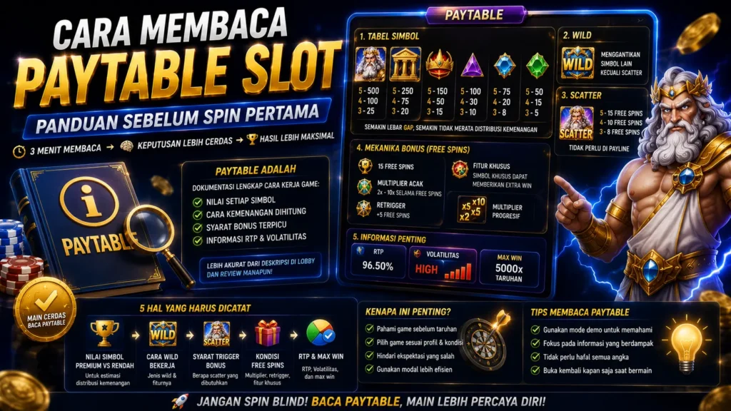 Cara Membaca Paytable Slot: Panduan Sebelum Spin Pertama